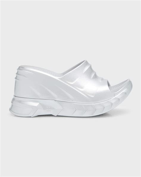 Givenchy Marshmallow Metallic Wedge Slide Sandals